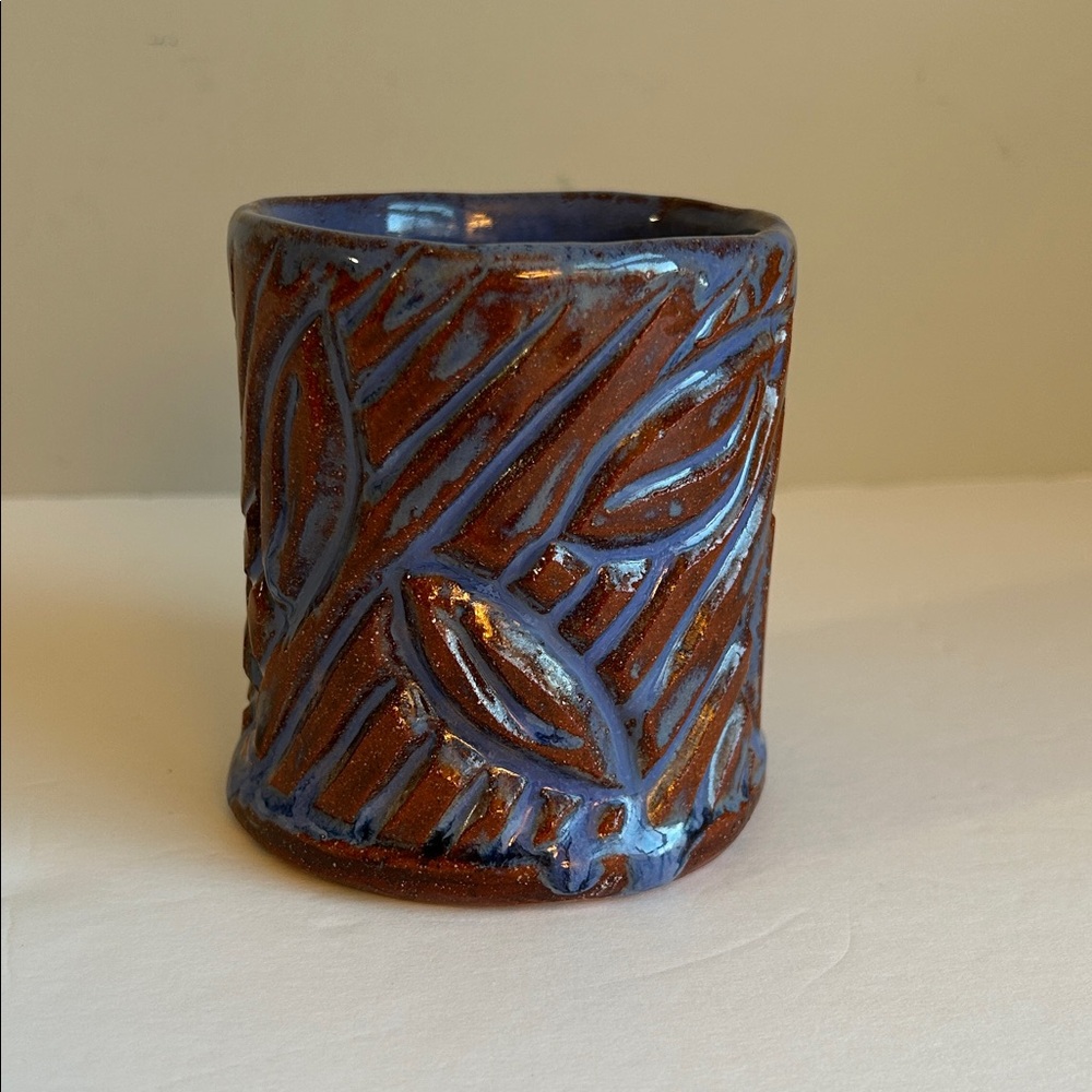 NEW Hand Made Pottery Vase in Rich Purple-Blue Tones